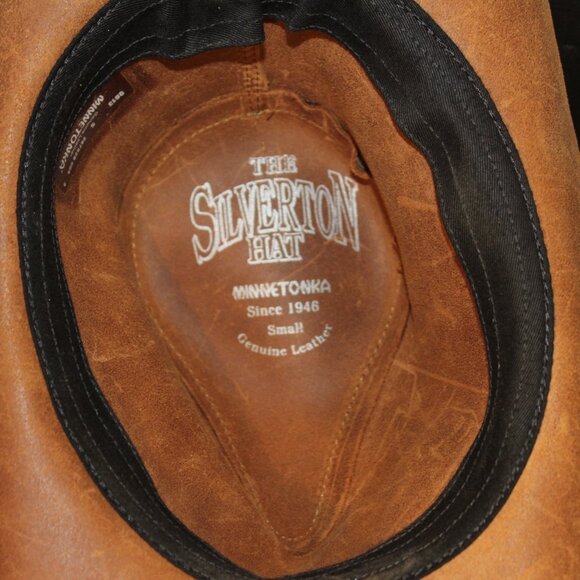 Minnetonka “The SILVERTON COWBOY HAT” Genuine Leather Size 21" band - Picture 5 of 7